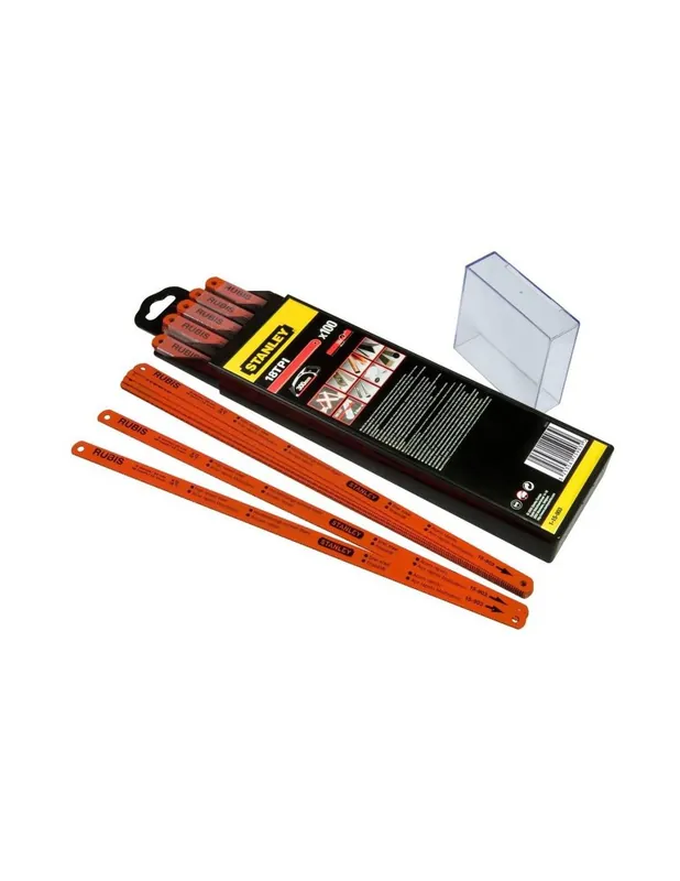 Carte 2 lame de scie à métaux Rubis Hss Moly 8-10-12 Dents - 0-15-900 - Stanley