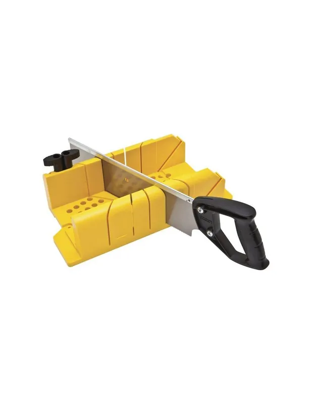 Boite à coupe en plastique + scie à dos + chevilles - 1-20-600 - Stanley