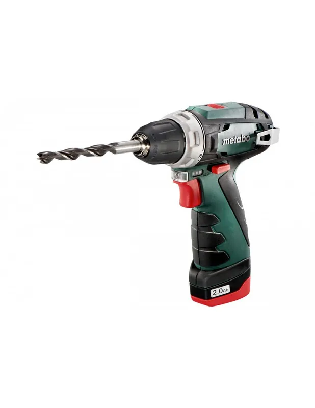 Perceuse visseuse à batteries 10.8V Li-Ion (2x batterie 2.0Ah) en coffret PowerMaxx BS Basic - 600080500 - Metabo