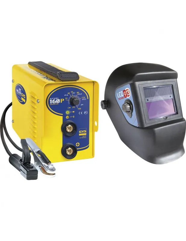 Poste à souder MMA Inverter GYSMI 160P + Masque LCD TECHNO 9/13 - 031555 - GYS
