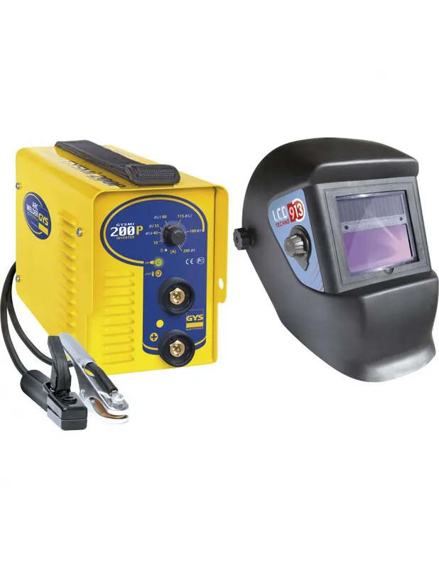 Poste à souder MMA Inverter GYSMI 200P + Masque LCD TECHNO 9/13 - 031579 - GYS