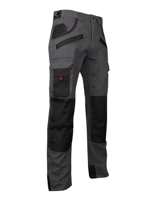 Pantalon de travail multipoches à genouillères Gris/Noir 1261 ARGILE - LMA