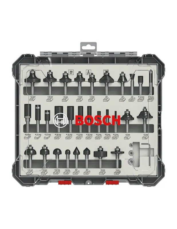 Coffret de 30 fraises mixtes à queue de 6mm - 2607017474 - Bosch