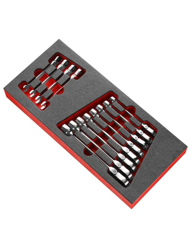 Module mousse 12 clés mixtes à cliquet articulées métriques - MODM.467BFJ12 - Facom