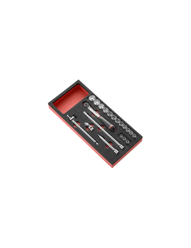 Module mousse douilles 3/8" 6 pans métriques 20 pièces - MODM.J161-36 - Facom