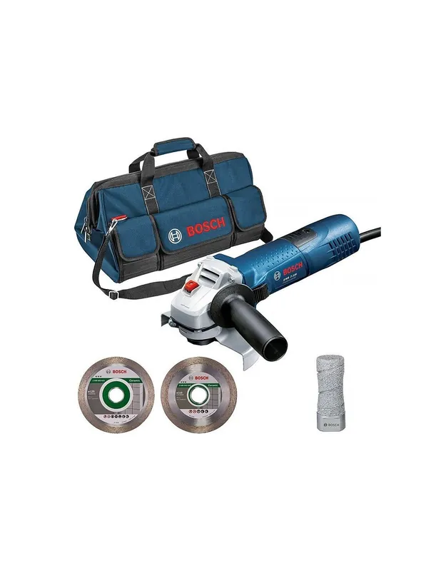 Pack meuleuse GWS 7-125 + 2 disques diamant + 1 sac de transport - 06159975H2 - Bosch