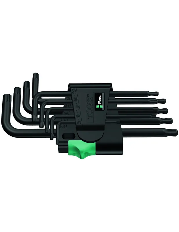 Cle mâle tête spherique torx 967/9 PKL TX 1sb (jeu de 9) - 05073598001 - Wera