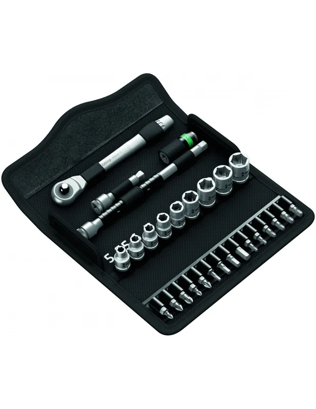Jeu de cliquet Zyklop metal pusch 1/4" 8100 SA 7 (28 pièces) - 05004017001 - Wera