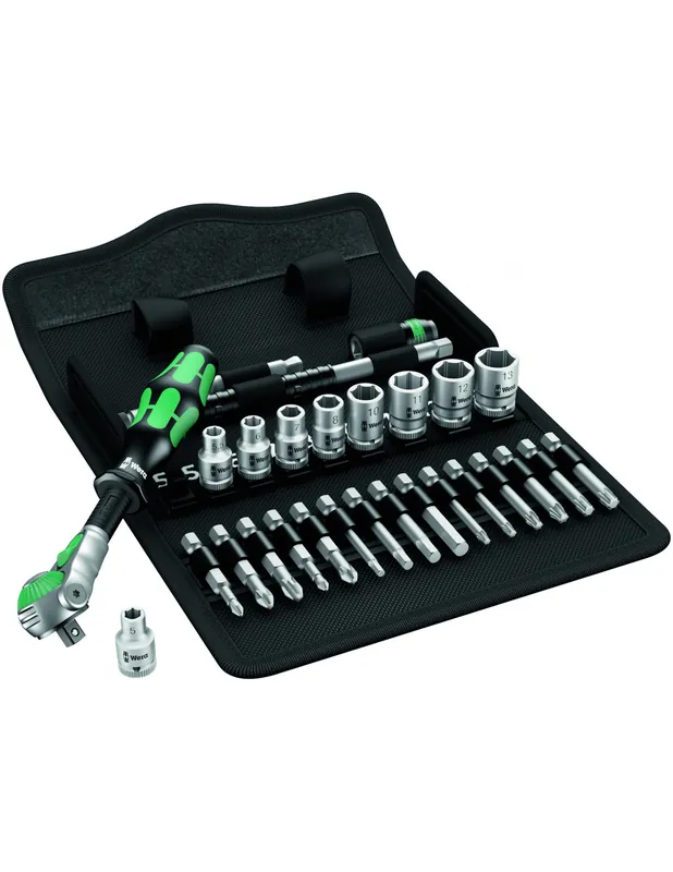 Jeu de cliquet Zyklop speed 1/4" 8100 SA 6 (28 pièces) - 05004016001 - Wera