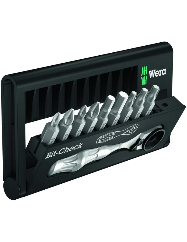 Coffret d‘embouts et mini cliquet - Bit-Check 10 Zyklop mini 1 - 05073645001 - Wera