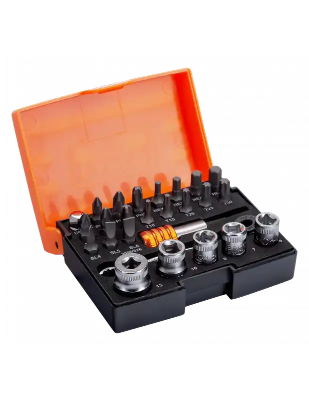 Coffret 26 pièces douilles et embouts standard 1/4‘‘ 2058/S26 - Bahco