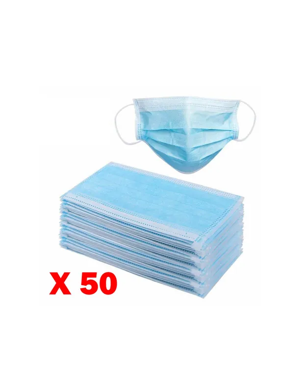 Masques respiratoires chirurgicaux de protection jetable 3 plis type 1 (boite de 50) 270-4000