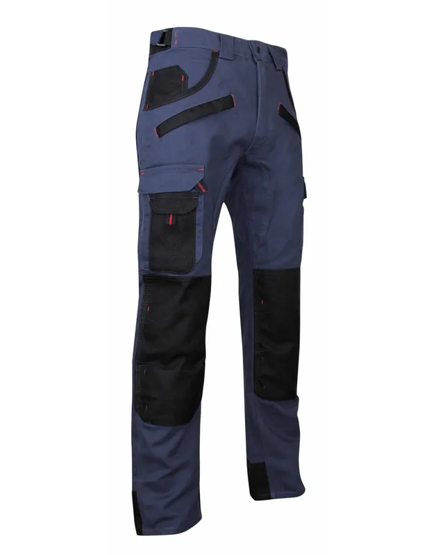 Pantalon de travail multipoches à genouillères Bleu foncé/Noir 1559 BRIQUET - LMA