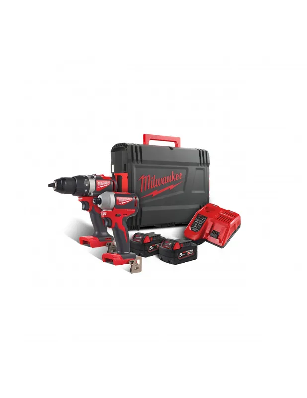 Pack perceuse visseuse + visseuse à chocs 18V 5Ah M18 BLPP2B2-502X 4933464594 - Milwaukee