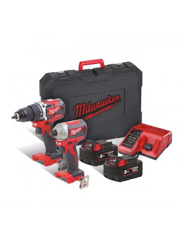 Pack perceuse visseuse + visseuse à chocs 18V 5Ah M18 CBLPP2B-402C 4933464718 - Milwaukee