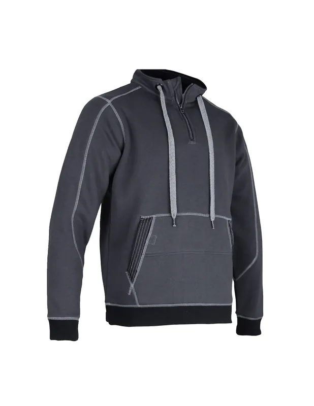 Sweat col montant zippé Gris/Noir 8049 COFFRE - LMA