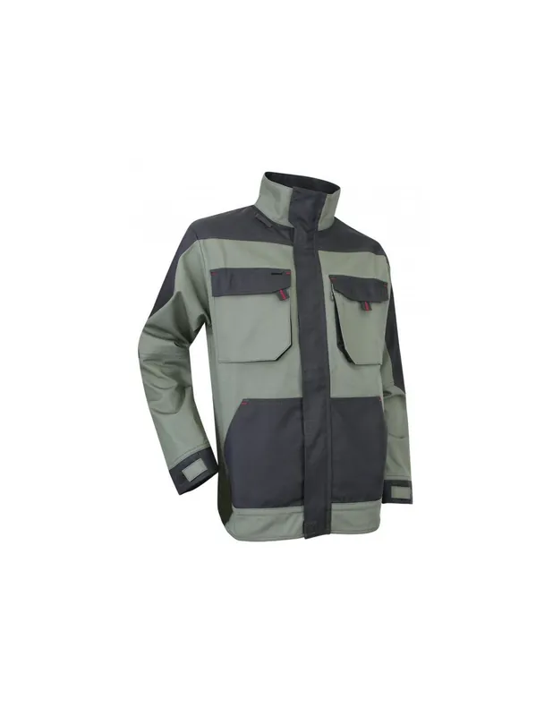 Blouson bicolore col montant et multipoches Kaki/Gris nuit 2141 PIOCHE - LMA