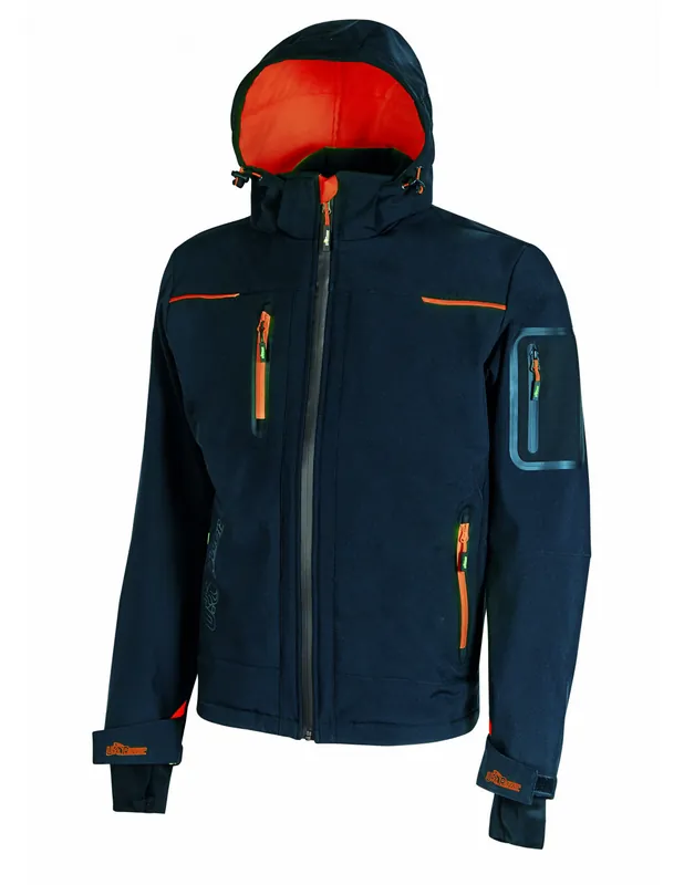 Veste de travail softshell Bleu Marine/Orange SPACE FU187DB - U-Power