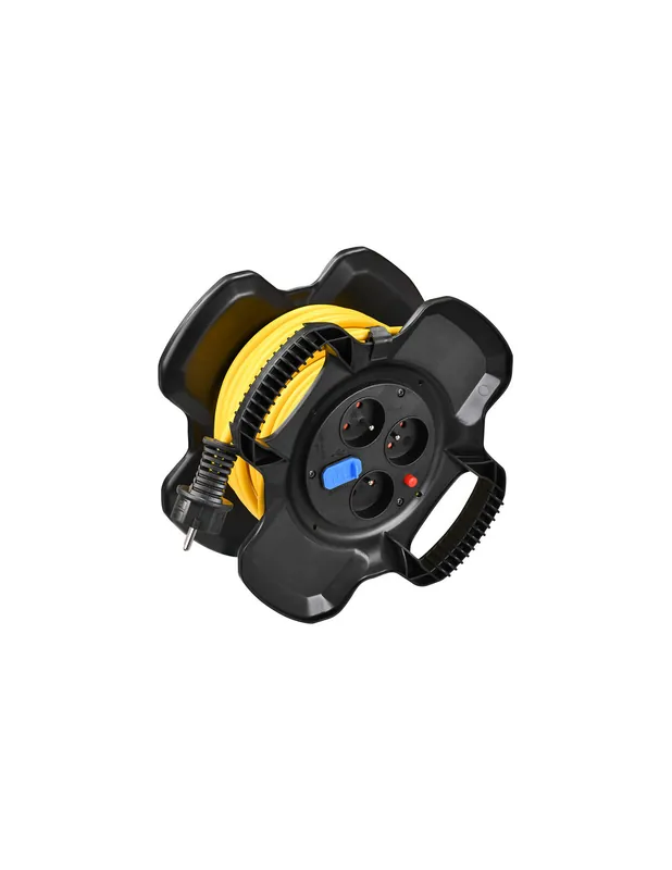 Enrouleur électrique compact X-GUM 3 prises 2 ports USB 15m de câble H05VV-F 3G1,5 1169771150 - Brennensthul