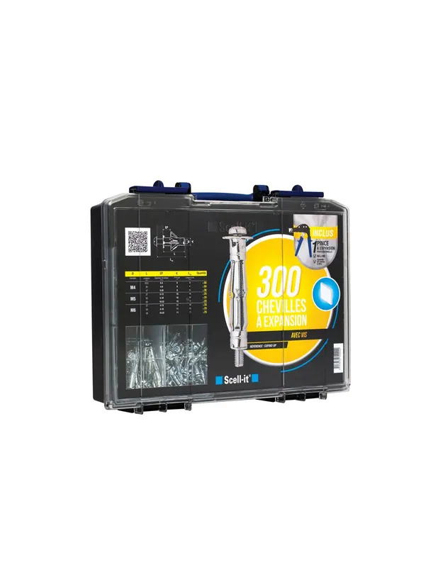 Coffret de 300 Chevilles à expansion avec vis COF002-SP - Scell-it