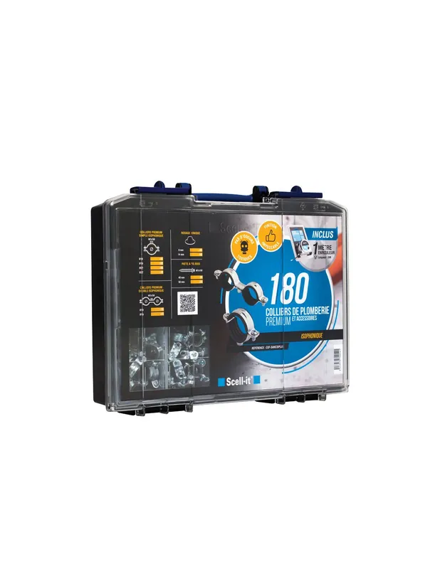 Coffret de 180 Colliers de plomberie Premium COF-SANCSIPLUS - Scell-it