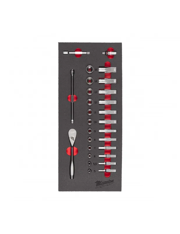 Module mousse Jeu de clés à cliquet et de douilles 1/4" 4932479824 - Milwaukee