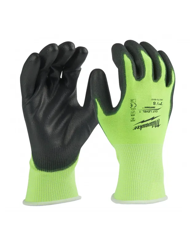 Gants haute-visibilité anti-coupures niveau 1/A Taille 8/M 4932479917 - Milwaukee