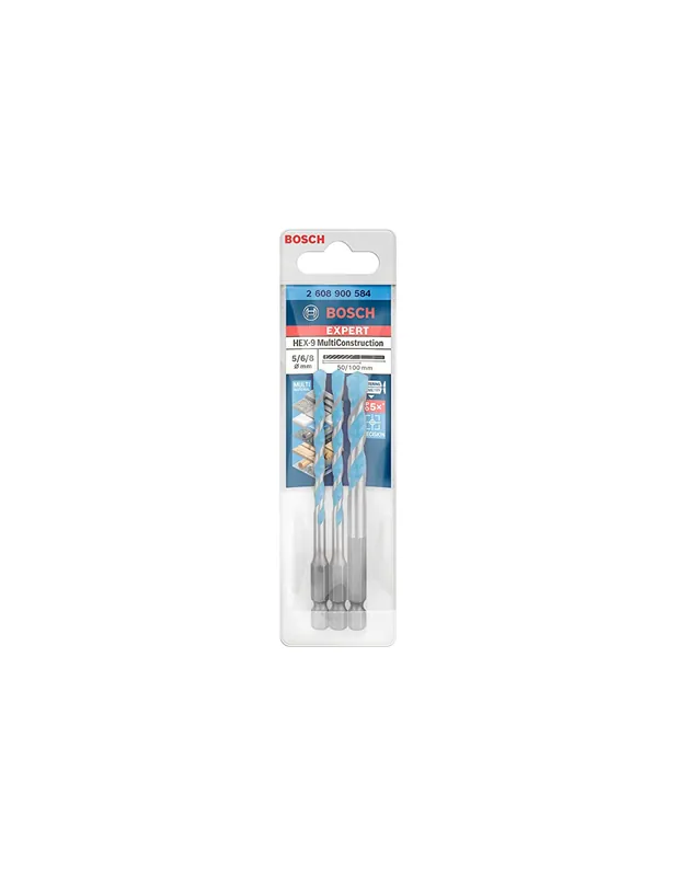 Coffret de 3 forets EXPERT HEX-9 ⌀ 5/6/8 mm 2608900584 - Bosch