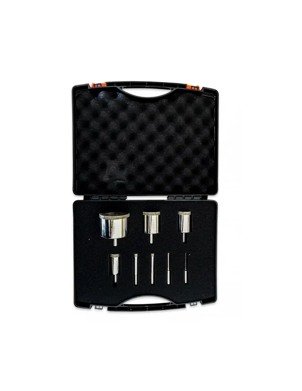 Coffret 8 trépans diamantés perceuse Ø 6-8-10-12-28-35-43-68 mm 251955 - EDMA