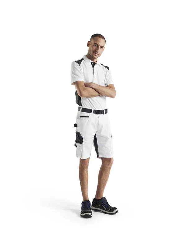 Short peintre +stretch Blanc/Gris foncé 109413301098 - Blaklader