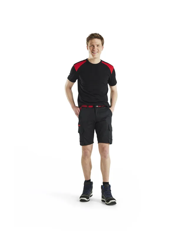 Short Industrie stretch 2D Noir/Rouge 144618329956 - Blaklader