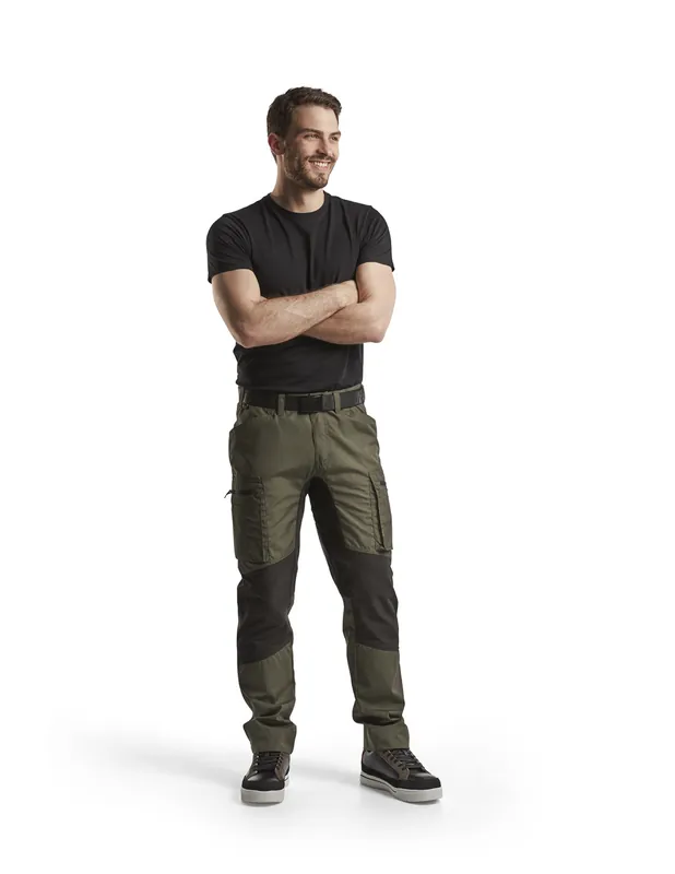 Pantalon maintenance +stretch Vert armée/Noir 145918454699 - Blaklader