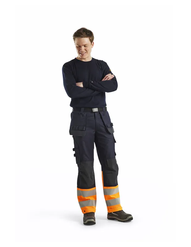 Pantalon multinormes inherent Marine/Orange fluo 148915138953 - Blaklader