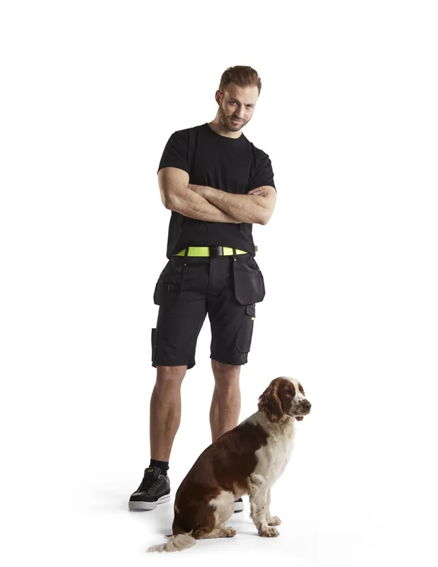 Short maintenance avec poches flottantes Noir/Jaune fluo 149413309933 - Blaklader