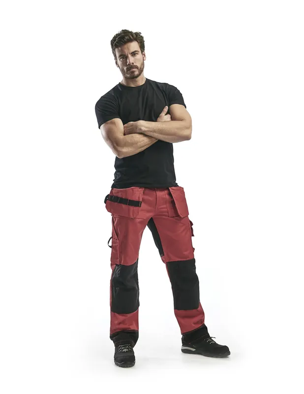 Pantalon artisan bicolore Rouge/Noir 150318605699 - Blaklader