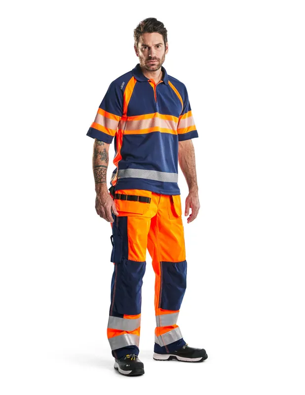 Pantalon Artisan haute visibilité Orange fluo/Marine 153318605389 - Blaklader