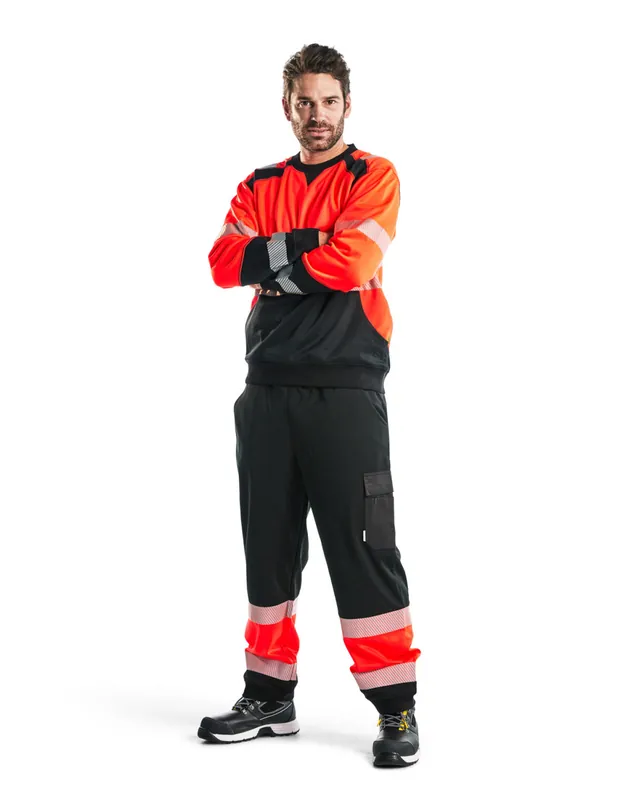Jogging haute-visibilité Noir/Rouge fluo 154925269955 - Blaklader