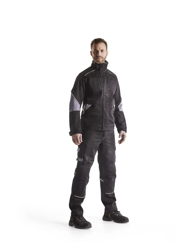Pantalon Retardant-Flamme Noir/Gris moyen 156115169994 - Blaklader