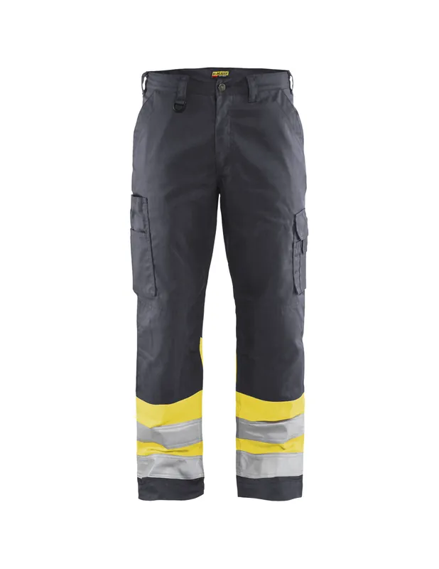 Pantalon artisan haute visibilité Gris moyen/Jaune fluo 156418119633 - Blaklader