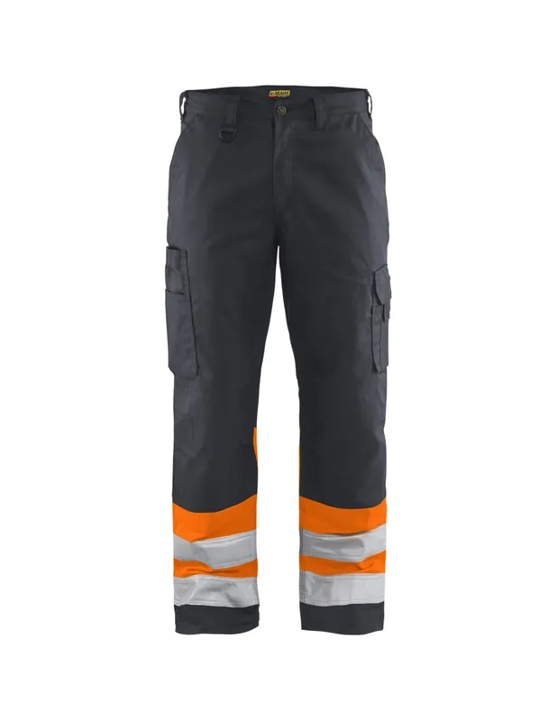 Pantalon artisan haute visibilité Gris moyen/Orange fluo 156418119653 - Blaklader