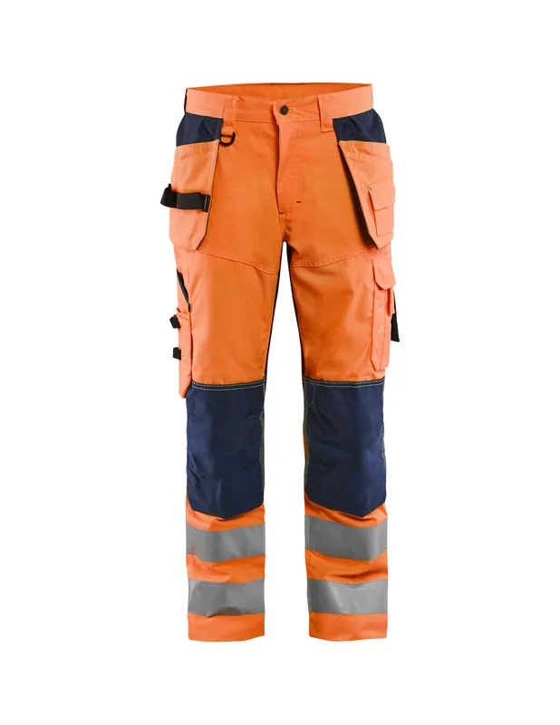 Pantalon artisan aéré haute visibilité +stretch Orange fluo/Marine 156518115389 - Blaklader