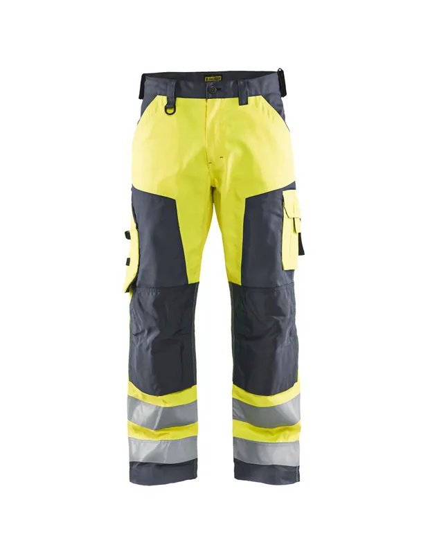 Pantalon artisan haute visibilité Jaune fluo/Gris moyen 156618113396 - Blaklader