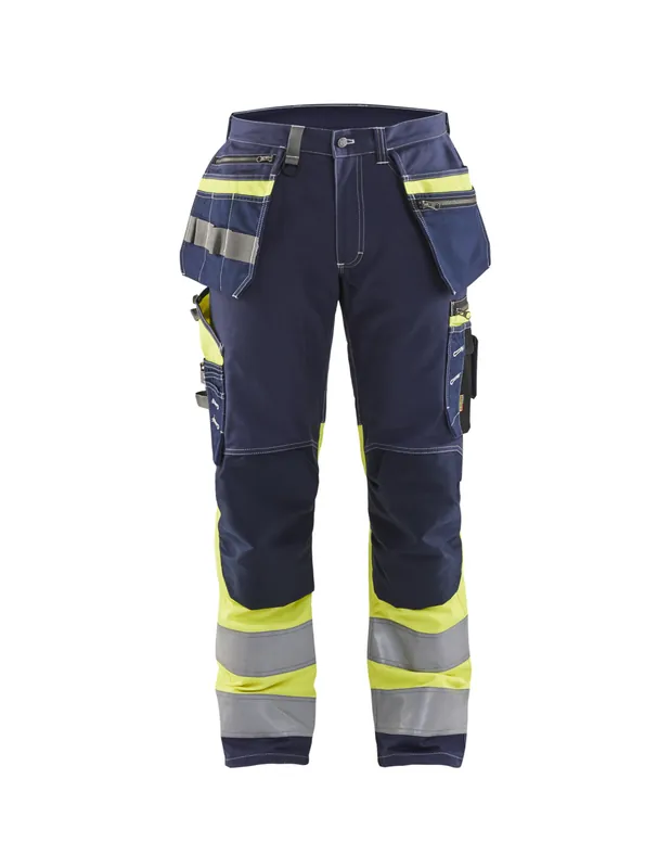 Pantalon artisan haute visibilité +stretch Marine/Jaune fluo 179413708833 - Blaklader