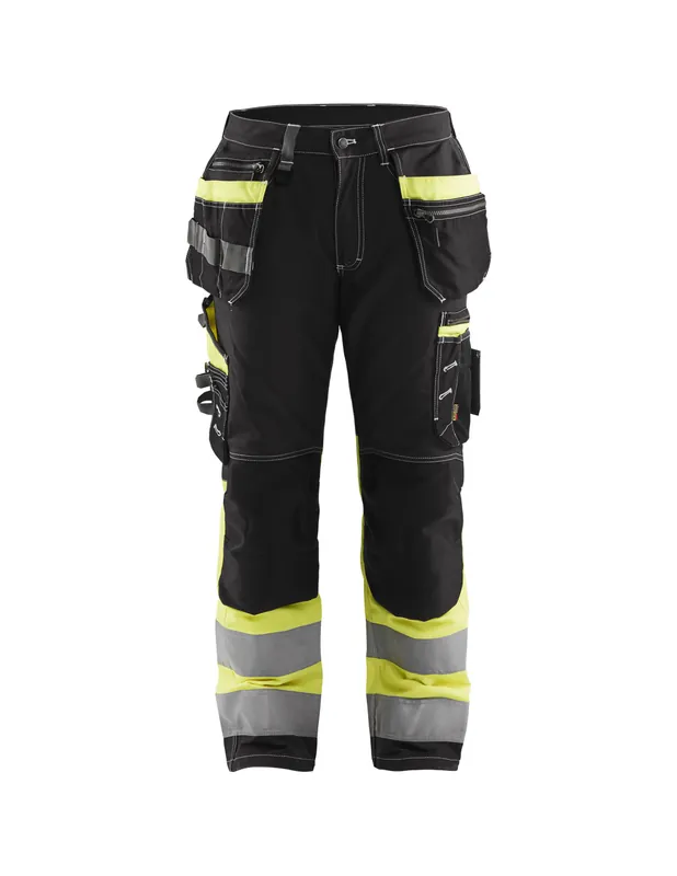 Pantalon artisan haute visibilité +stretch Noir/Jaune fluo 179413709933 - Blaklader
