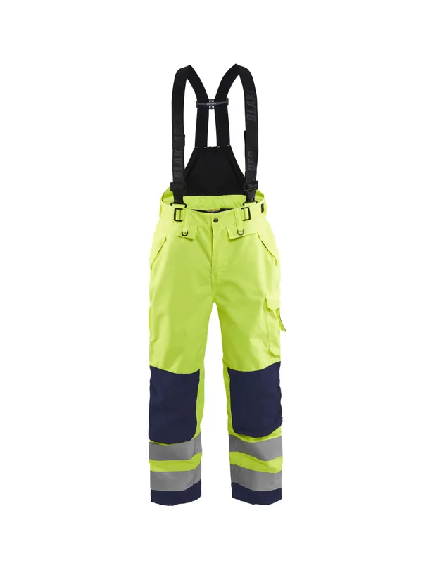 Pantalon à bretelles hardshell haute-visibilité Jaune fluo/Marine 186719773389 - Blaklader