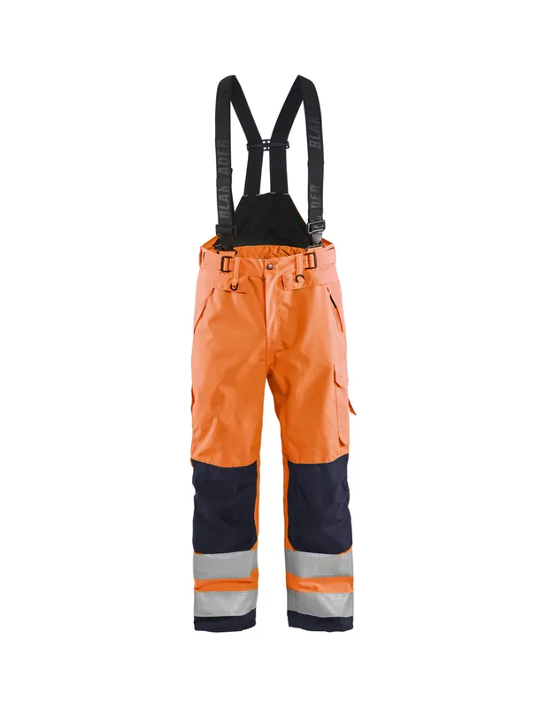 Pantalon à bretelles hardshell haute-visibilité Orange fluo/Marine 186719775389 - Blaklader