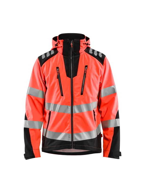 Veste Softshell haute-visibilité Rouge fluo/Noir 449125135599 - Blaklader