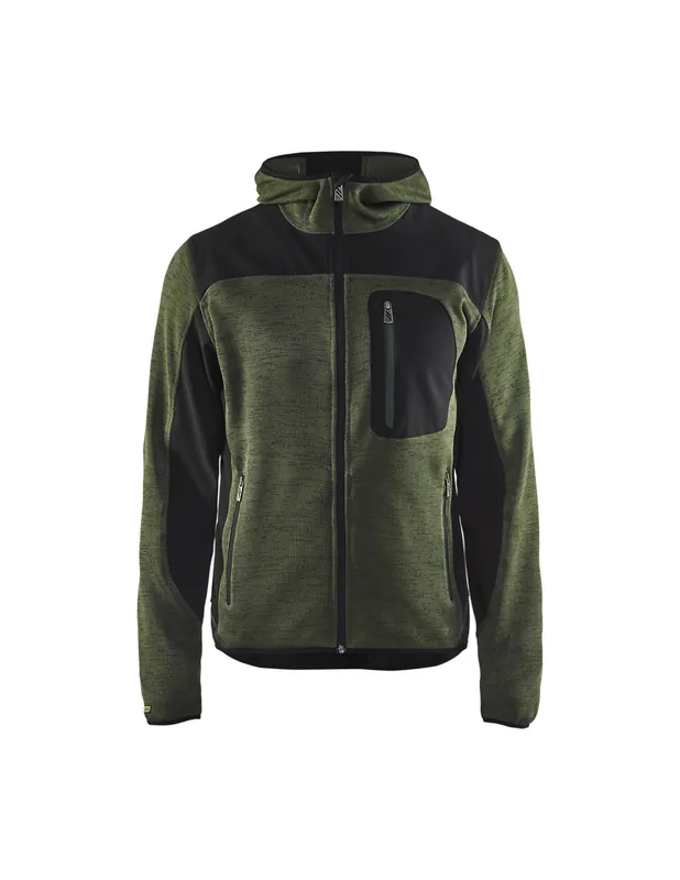 Veste tricotée à capuche Vert armée/Noir 493021174699 - Blaklader