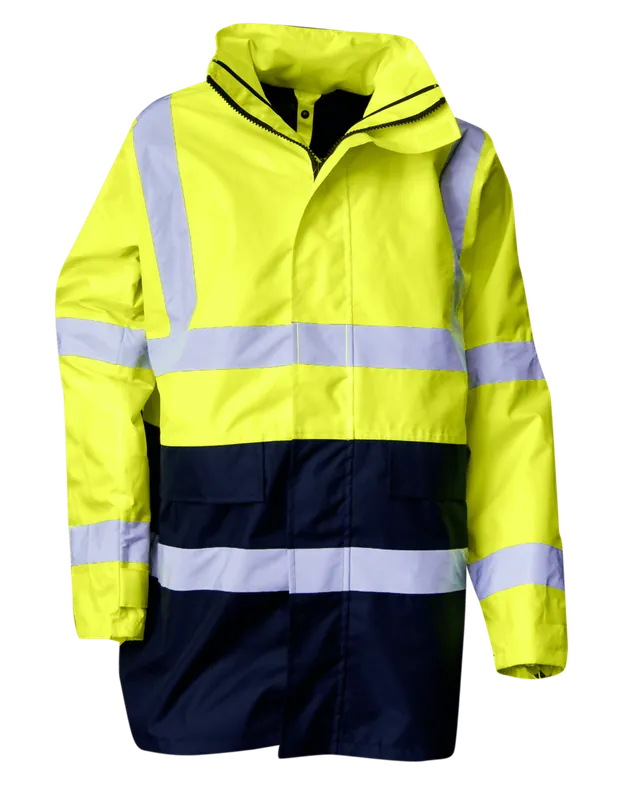 Parka 4 en1 haute visibilité Jaune Fluo/Marine PREVENTION 5002 - LMA