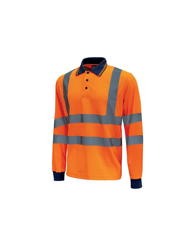Polo à manches courtes bandes réfléchissantes SHINE Orange Fluo(Lot de 3) HL199OF - Upower